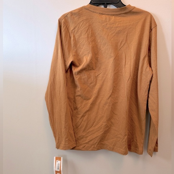 Timberland Brown Long Sleeve Logo T Shirt Cotton Casual Crew Neck L14/16 - Picture 9 of 9